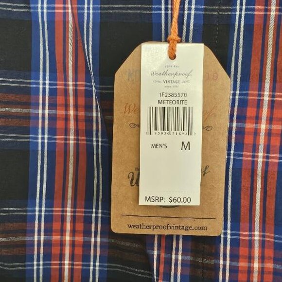 WEATHERPROOF VINTAGE Men's Plaid Cotton Shirt - Medium - Picture 3 of 4